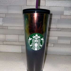 Starbucks Oil Slick Rainbow Iridescent Holographic Foil 24oz Tumbler